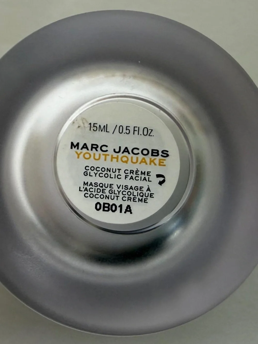 Marc Jacobs Youthquake Coconut Crème Glycolic Facial Glow Mask, NWOB